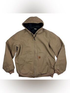 Carhartt Canvas Jacket Mens Large Tall Jacket Tan J130FRB J130 Lined Fullzip